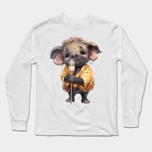 African Cape Buffalo Singing Long Sleeve T-Shirt